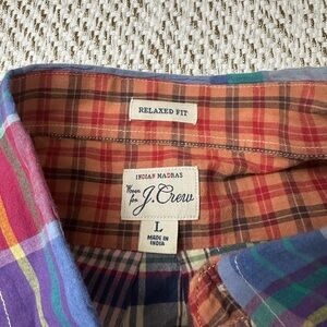 J. Crew Multicolor Madras Plaid Shirt